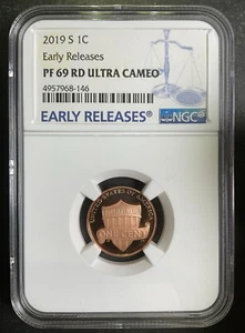 NGC PF69RD UC 2019-S Lincoln Shield Cent ER GEM BU PQ BLAZING RED Certified S8 - Picture 1 of 2