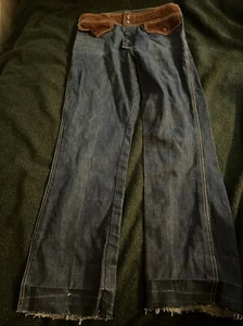 Vintage 70’s Fox hunt Fox run Wide Leg Hippie Denim Jeans Size 29” tag 32 bell - Bild 1 von 12