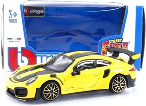 Bburago 1/43 Scale Street Fire Porsche 911 GT2 RS Yellow Model Replica Car - Picture 1 of 1