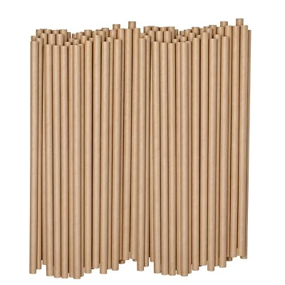 Kraft Brown Paper Straws Biodegradable Disposable 25/100/250/500/750/1000 - Image 1 of 4
