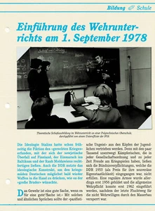 Einführung des Wehrunterrichts am 1. September 1978 - DDR Infokarte - Bild 1 von 1
