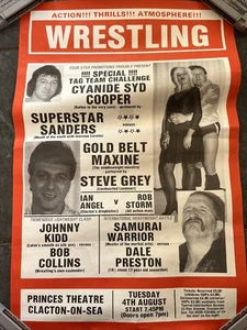 Retro UK Wrestling Poster Ft Cyanide Sid Cooper 70’s/60’s - Bild 1 von 4