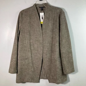 Chaqueta Eileen Fisher Tweedy Algodón Texturizado Tejida Marrón Beige S Nueva con Etiquetas - Imagen 1 de 8