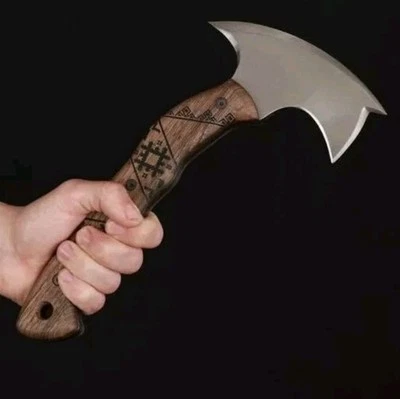 15 INCH AXE ANTIQUE UKRAINE CUSTOM HANDMADE D2-TOOL STEEL HUNTING  KNIFE - Image 1 of 4