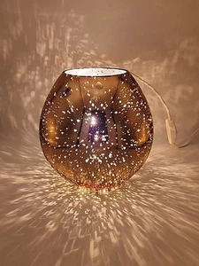 IKEA Knubbig Table Lamp Metallic Copper Gold 7” Glass Globe Space Rare Accent - Picture 1 of 13