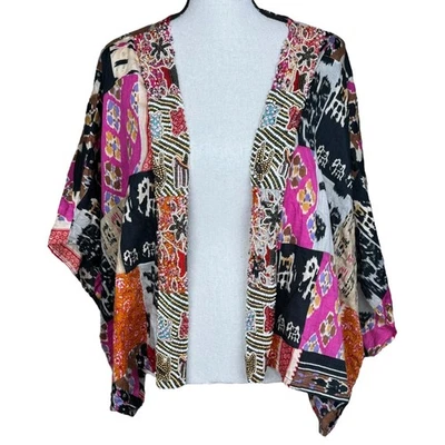 Kantha Artisan Silk Cotton Hand Beaded Patchwork Kimono Designer Jacket Custom - Image 1 of 4