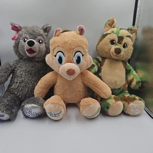 Great Wolf Lodge Build A Bear Lot Camo Wolf,  Sammy Squirrel & Violet 25th EUC - Picture 1 of 18