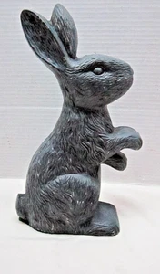 Vintage Cast Iron 1/2 Bunny Rabbit Door Stop Statue Rustic - Picture 1 of 5