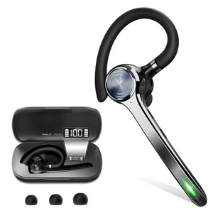 Auricolare Bluetooth, Auricolare Bluetooth Wireless con Custodia di Ricarica 500mAh 72 H... - Foto 1 di 7