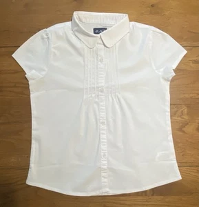 NWT Children’s Place White Collared Button Down Pintuck Shirt For Girls Size 14 - Picture 1 of 6