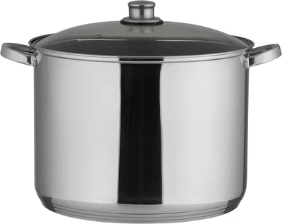 Pentola in Acciaio Inox Con Coperchio in Vetro, Ø 32 Cm, Altezza 24 Cm, 20 L, Ad - Immagine 1 di 4