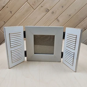 Shutter-Stil Klapp Holz Bilderrahmen mit Distressed Weiß Oberfläche für Foto - Bild 1 von 8