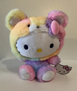 Sanrio Hello Kitty Regenbogen Teddybär Kostüm 9 Zoll Plüschtier Mädchen Puppe Neu mit Etikett - Bild 1 von 2