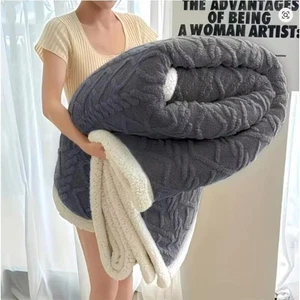 1pc Jacquard Sherpa Weighted Blanket 10lbs Adults Soft Warm Thick Calm Blanket 1 - Picture 1 of 15