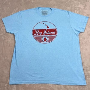Volcom Hawaii Shirt Mens 2XL Light Blue Big Island Graphic Short Sleeve Crewneck - Picture 1 of 8