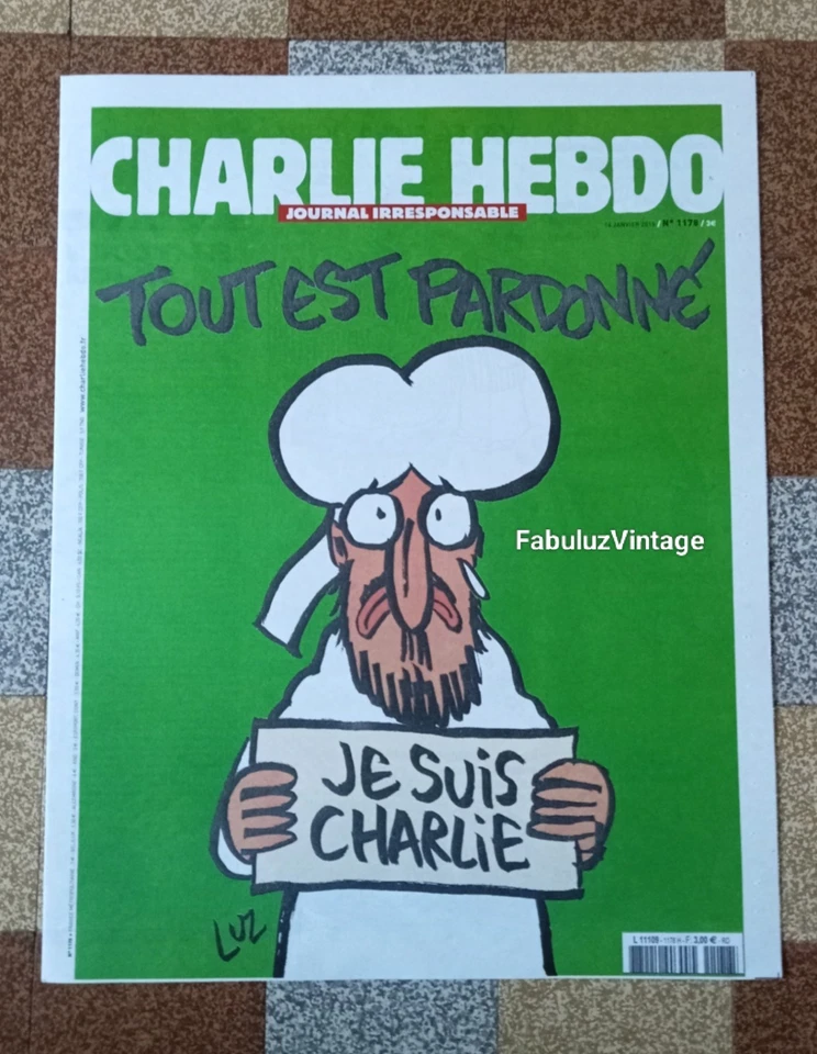 CHARLIE HEBDO ORIGINAL N 1178 TOUT EST PARDONNE  14/01/2015 JE SUIS CHARLIE  - Photo 1/2