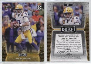 2020 Leaf Draft Gold Joe Burrow #01 Rookie RC