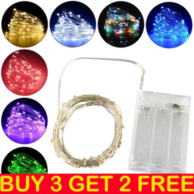 Fairy String Lights Micro Rice Copper Wire Xmas Light LED 2-10M Battery Operated - Image 1 of 4