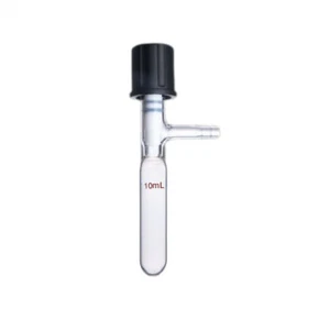 Glas Schlenk Speicherrohr mit 0-8 mm Hochvakuum PTFE Absperrhahn Ventil - Bild 1 von 10