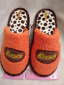 New Reeses Peanut Butter Kids Slip-on Sherpa Slippers Size 2/3 M - Picture 1 of 8