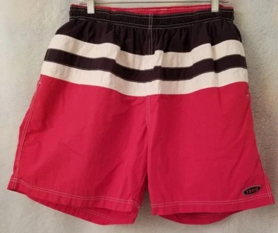 Bañador corto Izod para hombre talla XL X grande rojo blanco negro a rayas Foto 1 de 4
