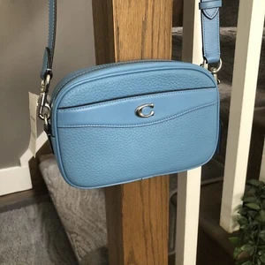 Coach Kamera-Umhängetasche weiches Kiesel-Leder CC386 Pool brandneu - Bild 1 von 18