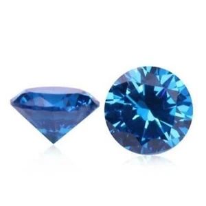 0.12Ct Round Shape 100% Certified Natural Sparkling Blue Loose Diamond Pair - Picture 1 of 1