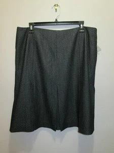 KASPER SILVER LINING SKIRT PLEATED POLKA DOT BLACK & SILVER SIZE 16 PETITE - Picture 1 of 3