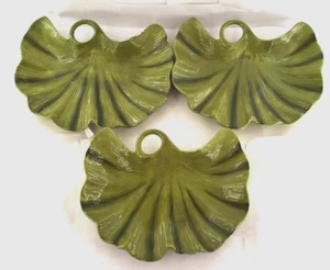 3 Vintage Tommy Bahama Tropical Gingko Green Leaf Vorspeise Teller Dienstleistungen - Bild 1 von 24