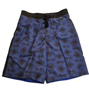 Speedo Men's 9" Geometric Board Swim Shorts - Blue Small Slash Pockets - Picture 1 of 9