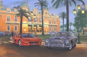 Ferrari 355 Aston Martin DB5 coche motor automático pintura impresión artística - Imagen 1 de 1
