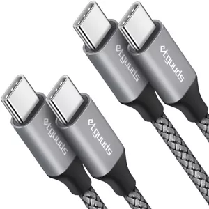 USB C to USB C Cable 2ft, 2-Pack 60W Cord Iphone & Samsung Galaxy S24 S23 S22 - Picture 1 of 5
