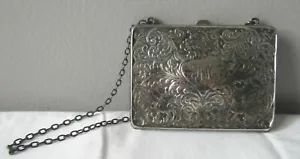 Cartera de trabajo de seda Blackinton Art Nouveau plata esterlina repousse floral pergamino - Imagen 1 de 12