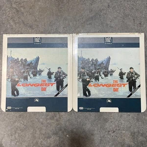 Vintage The Longest Day Two Disc Set CED Video Disc Black And White Untested - Picture 1 of 6