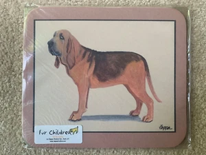 ONLY 1 LEFT - New Bloodhound Dog MOUSE PAD Non-Slip on Plain Beige Background - Picture 1 of 1