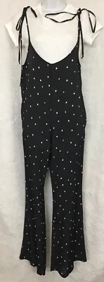 Blue Life Jumpsuit Black White Diamond Print Spaghetti Straps Wide Leg Size Xs - Image 1 of 4