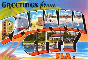 Greetings From Panama City, Florida - 1930's - Vintage Postcard Magnet - Picture 1 of 2