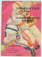 September 30, 1961 Long Beach State vs Sacramento State Football Game Program
