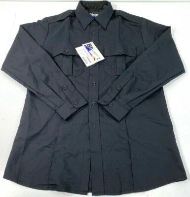 NEW BLAUER MENS CLASSACT LONG SLEEVE RAYON SHIRT 8900 DARK NAVY 16.5 x 33 - Image 1 of 2