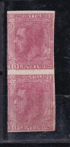 España 1879 -  Alfonso XII  - Edifil 202 Pareja - Maculatura -  MNG - Picture 1 of 2