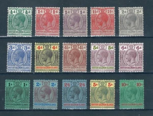 Salomonen 1922 George V kompletter Briefmarkensatz. Neuwertig. Sg 39-52 - Bild 1 von 2