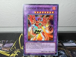 Yugioh Elementarheld Inferno LCGX-DE076 Unlimited Super Rare Mint  - Bild 1 von 3