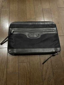 BALENCIAGA Clutch Bag Black men's USED FROM JAPAN - Picture 1 of 7