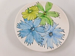 Piattino Ernestine Salerno 6" #856BV blu e verde margherita dipinto a mano italiano - Foto 1 di 3