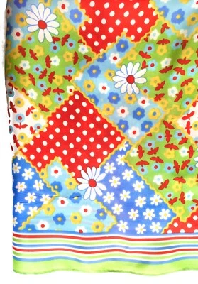 Bufanda cuello cabeza lunares calicó retazos margarita country mod vintage años 70 Foto 1 de 3