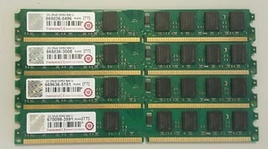 Kit 4x2GB (tot 8GB) RAM Transcend JM800QLU-2G 2Rx8 DDR2 800MHz PC2-6400 Testate - Foto 1 di 1