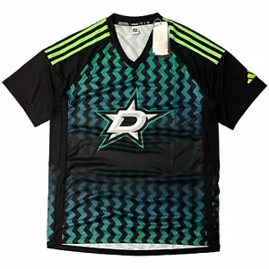 Adidas NHL Dallas Stars Soccer Top/Shirt IP8079 Black/Green (Men’s Medium) M - Picture 1 of 3