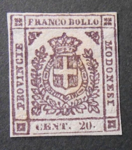 ITALIA ,ITALY 1859 Old State MODENA "Stemma di Savoia"20c MH* ss.16b Sorani - Imagen 1 de 2