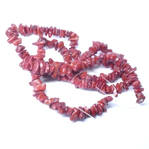 1  Strang rote Koralle Nuggets ca. 6 bis 13mm Länge 83cm Splitter Chips Nr. 01 - Bild 1 von 1