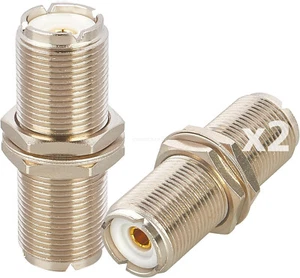 2xUHF RF Antenna Mount Coaxial Adapter Bulkhead Connector SO239 for Ham CB Radio - Picture 1 of 9